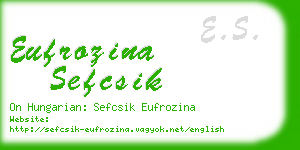 eufrozina sefcsik business card
